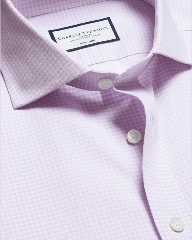 Charles Tyrwhitt Bügelfreies Popeline-Hemd Purple