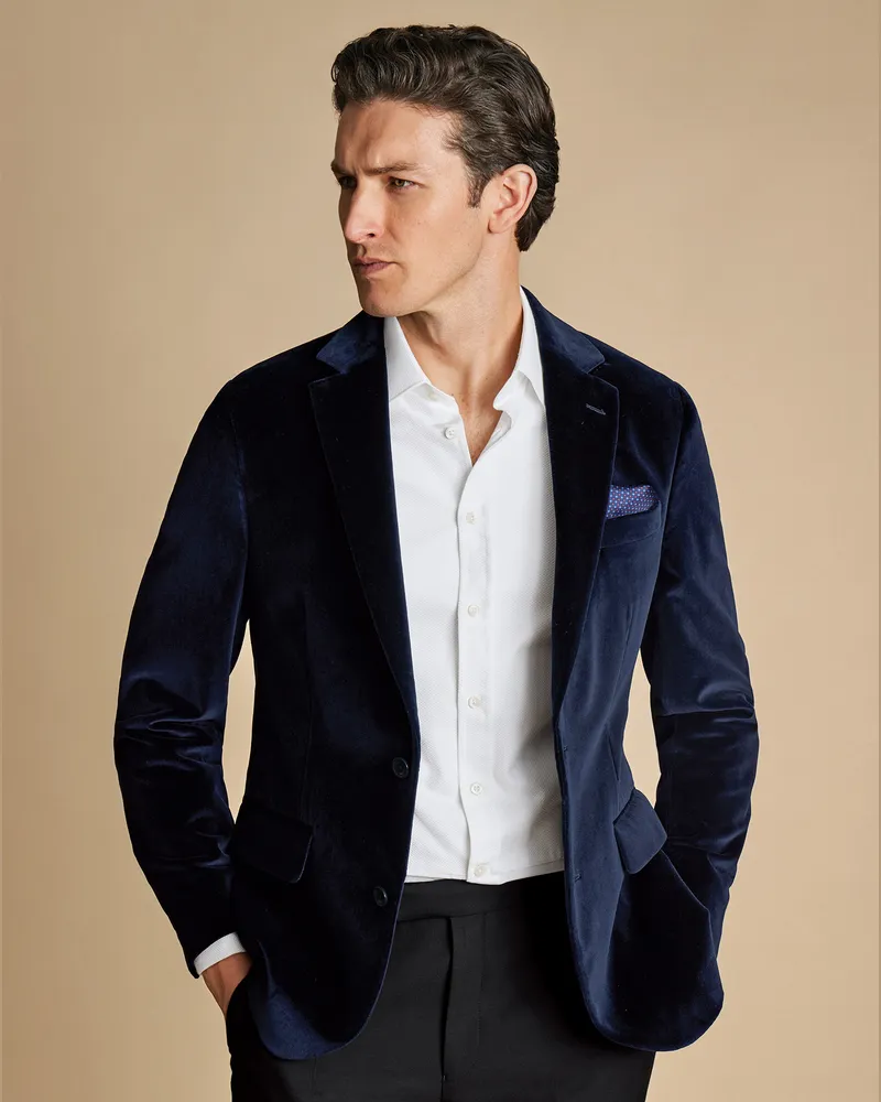 Charles Tyrwhitt Italienisches Samtsakko Marineblau