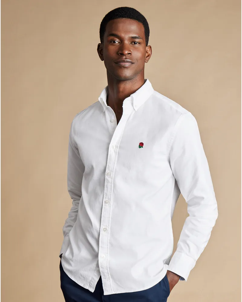 Charles Tyrwhitt Vorgewaschenes England Rugby Rot