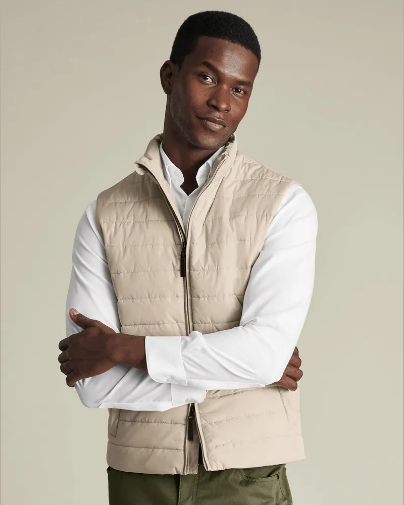 Charles Tyrwhitt Leichte Steppweste Steingrau Grau