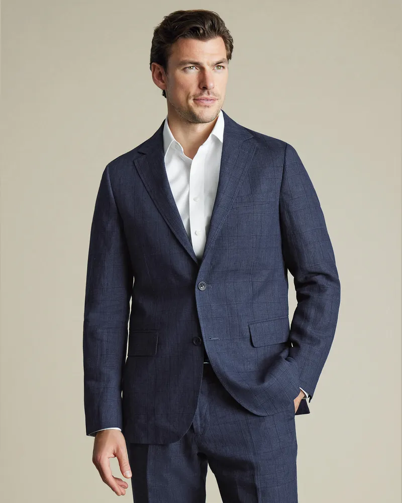 Charles Tyrwhitt Leinen-Sakko Indigo
