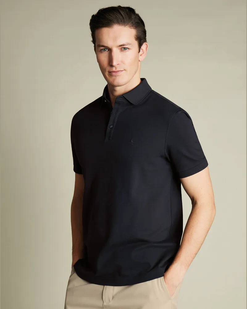 Charles Tyrwhitt Tyrwhitt Piqué-Polo Schwarz Schwarz