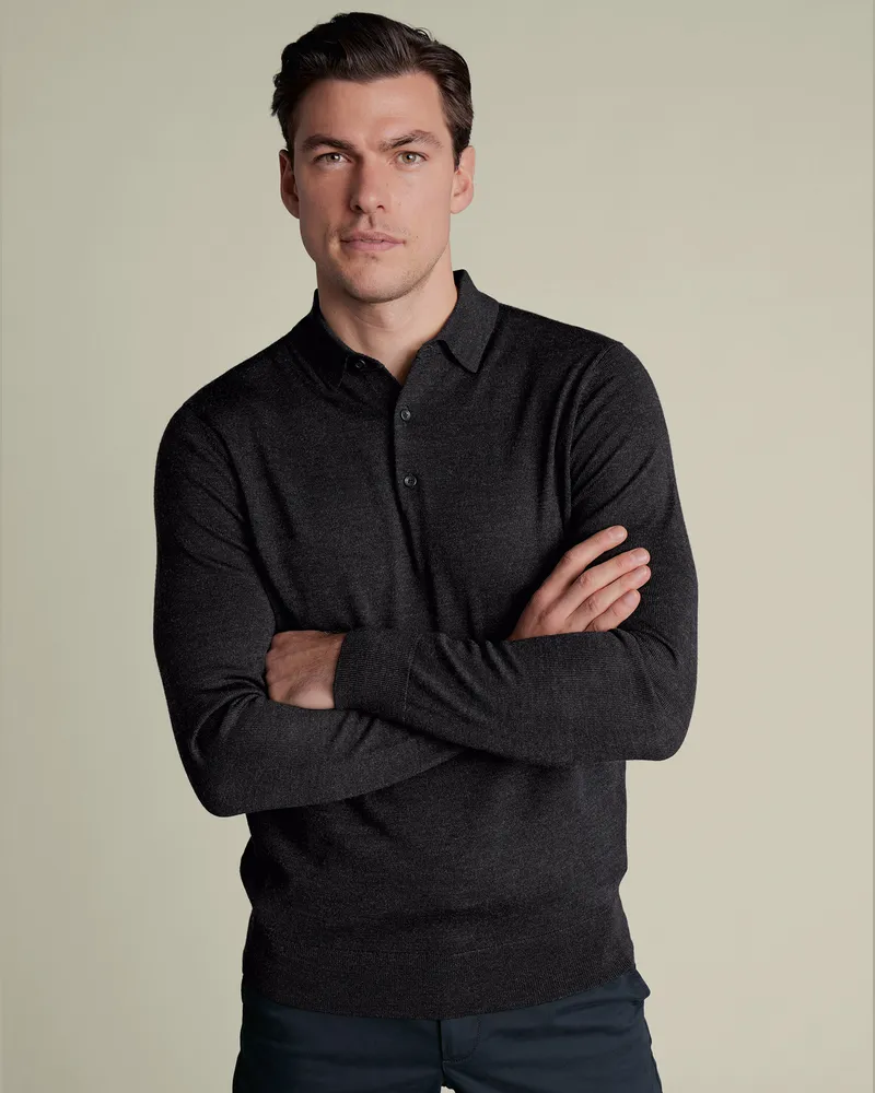 Charles Tyrwhitt Merinopullover Anthrazit
