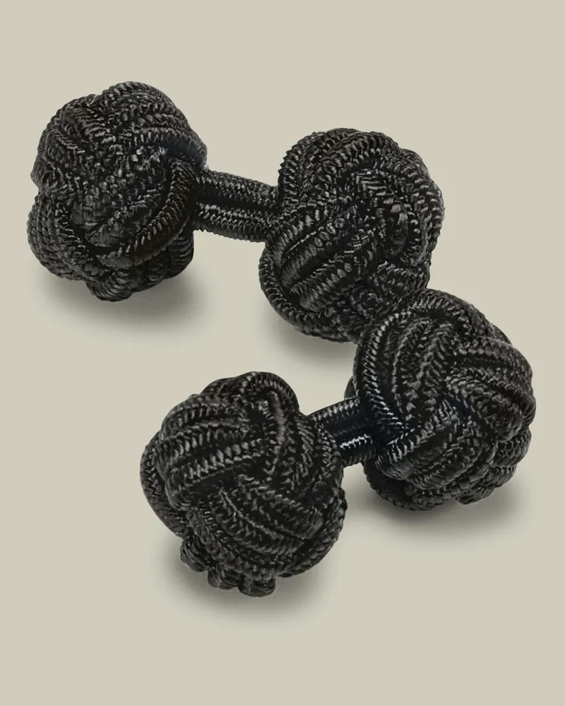 Charles Tyrwhitt Knoten-Manschettenknöpfe Schwarz