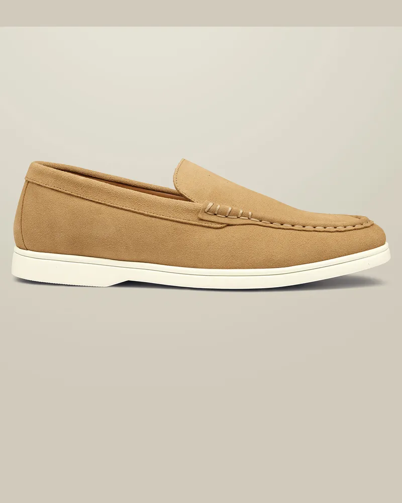 Charles Tyrwhitt Slipper aus Wildleder Sand Neutral