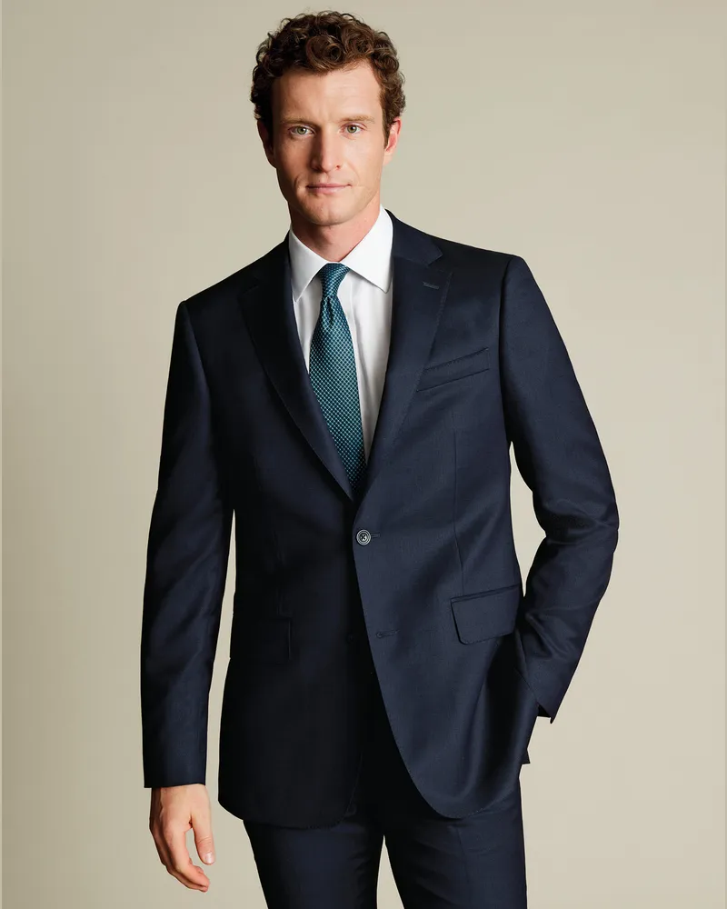 Charles Tyrwhitt Italienisches Luxusanzugsakko Blau