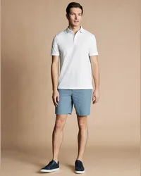 Charles Tyrwhitt Shorts aus Baumwoll-Leinen-Mix Mittelblau