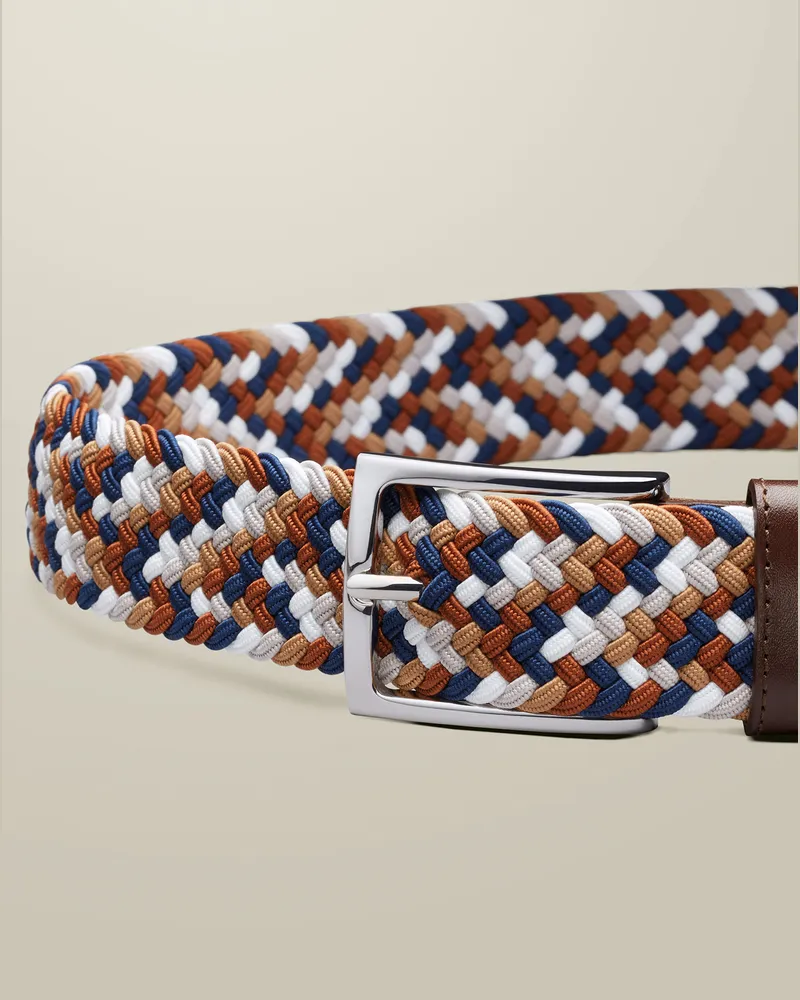 Charles Tyrwhitt Freizeit-Stretchgürtel Camel Mehrfarbig