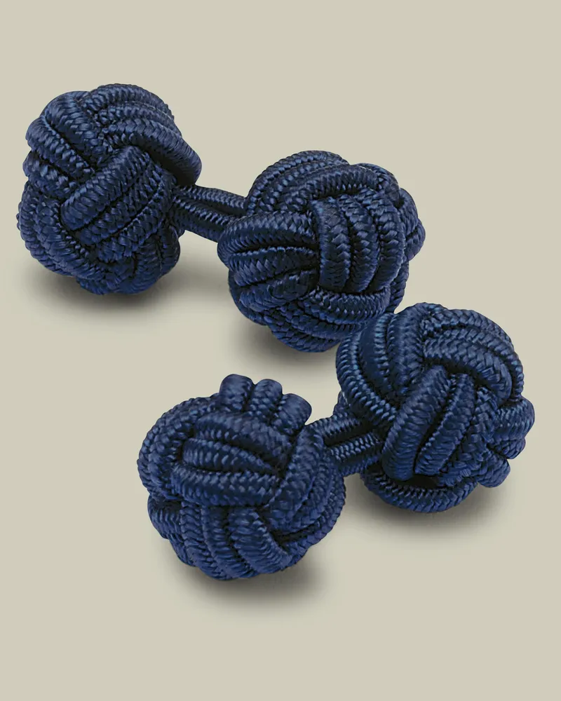 Charles Tyrwhitt Knoten-Manschettenknöpfe Indigo
