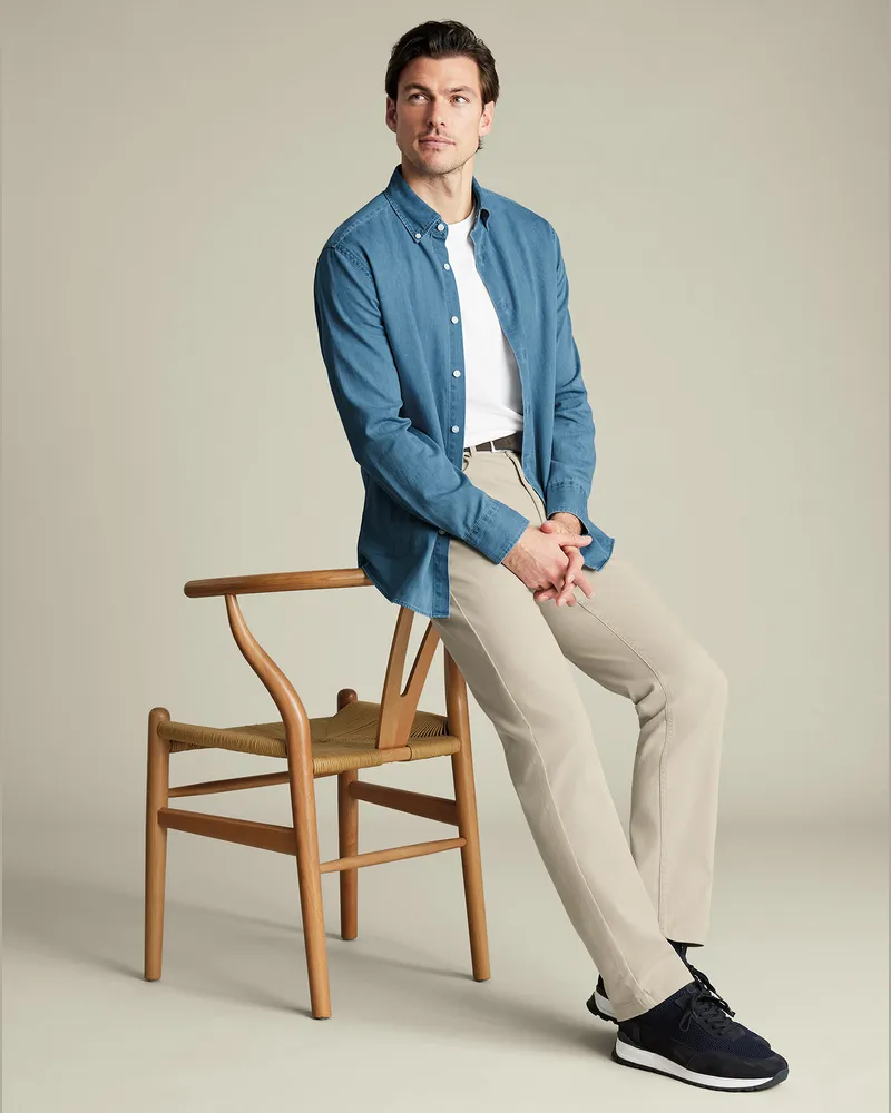 Charles Tyrwhitt 5-Pocket-Jeans Kalksteinfarben Neutral