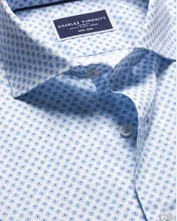 Charles Tyrwhitt Bügelfreies Stretch-Hemd Blau