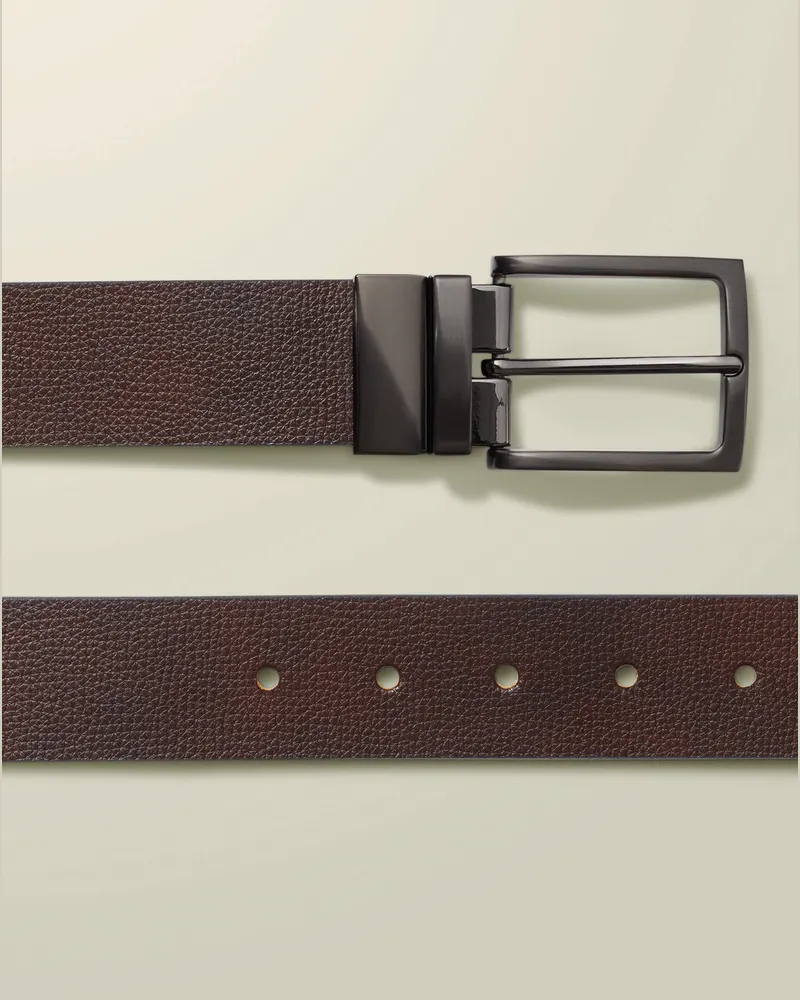 Charles Tyrwhitt Wendbarer Ledergürtel für Chinos Dunkles Braun