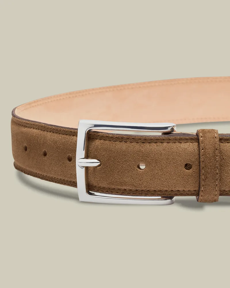 Charles Tyrwhitt Wildledergürtel Tabakbraun Braun