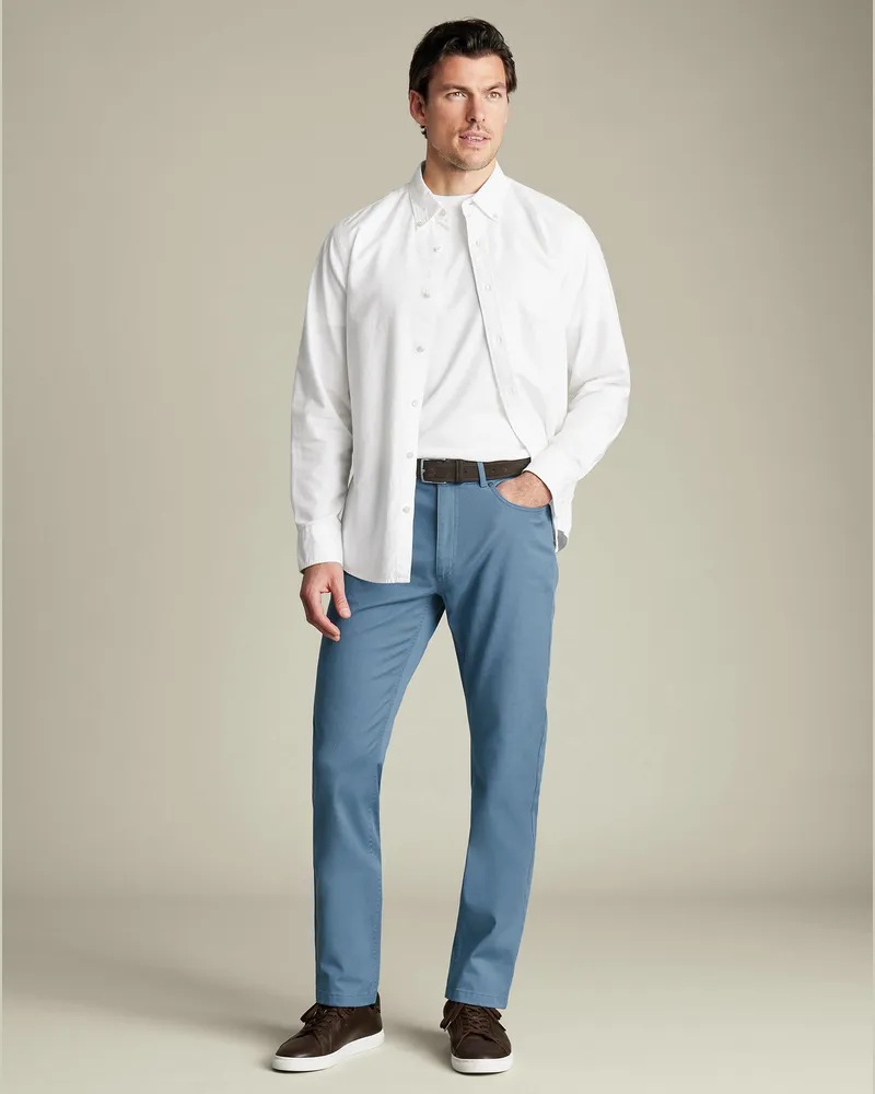 Charles Tyrwhitt 5-Pocket-Jeans Ozeanblau Blau
