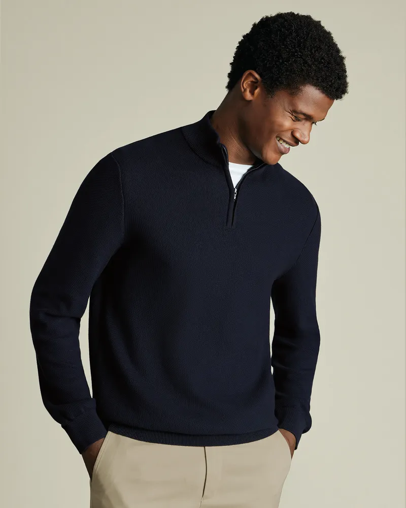 Charles Tyrwhitt Troyer aus Baumwolle Marineblau