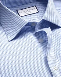 Charles Tyrwhitt Bügelfreies Twill-Hemd Blau