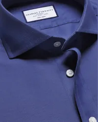 Charles Tyrwhitt Bügelfreies Twill-Hemd Blau