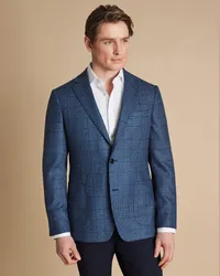 Charles Tyrwhitt Sakko aus Woll-Seide-Mix Ozean Blau