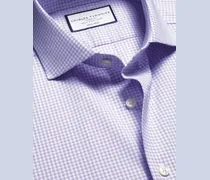 Bügelfreies Performance Twill-Hemd und Karos Lila