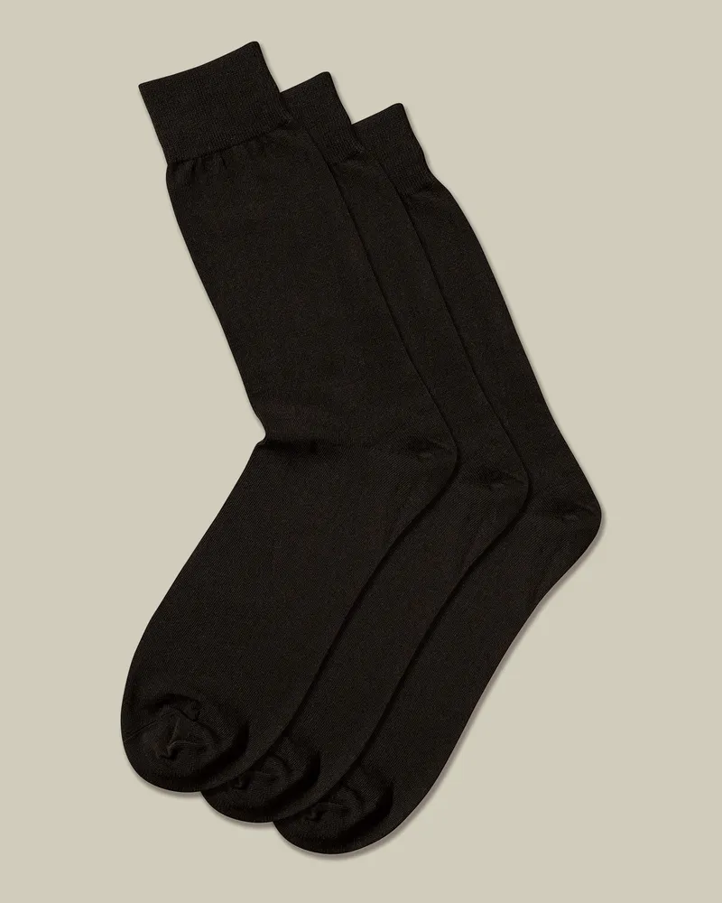 Charles Tyrwhitt 3er-Pack Socken Schwarz
