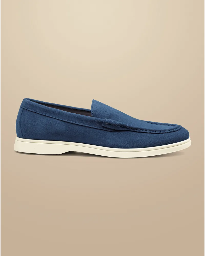 Charles Tyrwhitt Slipper aus Wildleder Ozeanblau Blau