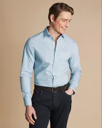 Charles Tyrwhitt Bügelfreies Stretch-Hemd Blau