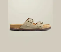 Sandalen aus Wildleder Stein