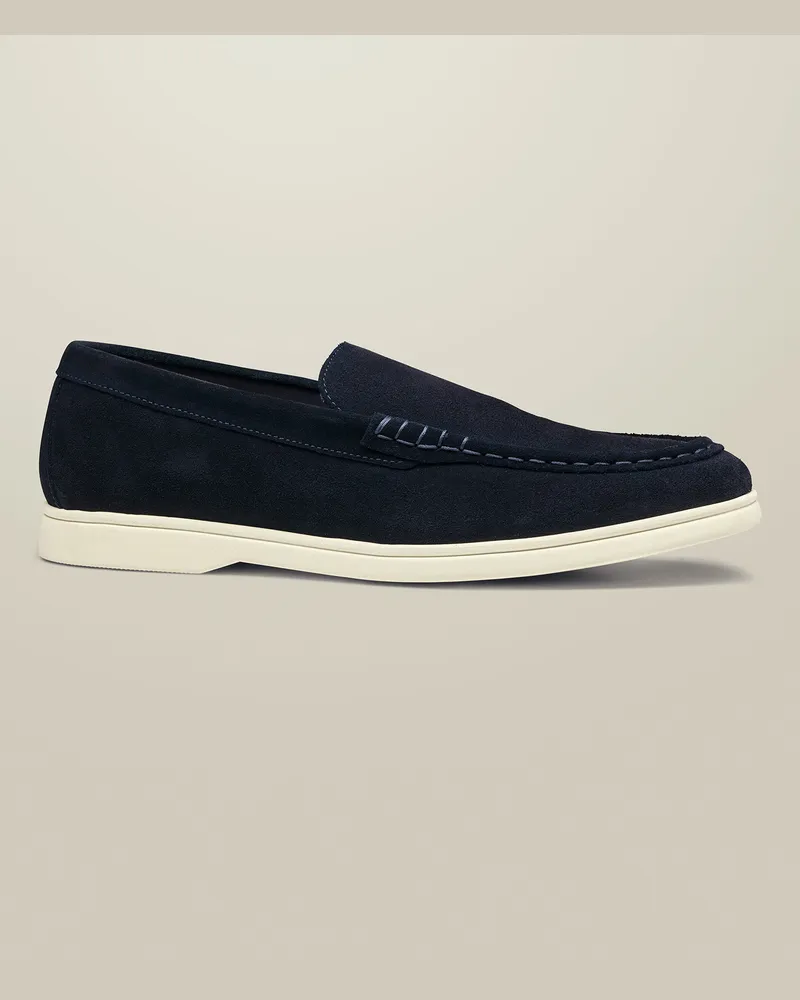 Charles Tyrwhitt Slipper aus Wildleder Marineblau