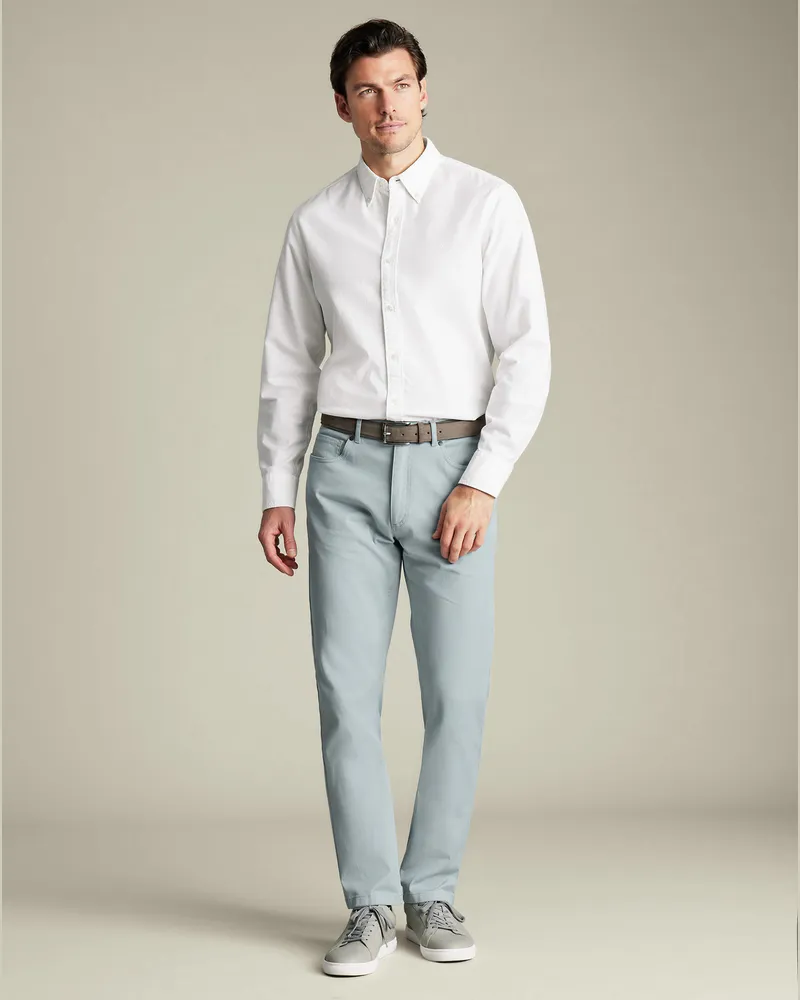 Charles Tyrwhitt 5-Pocket-Jeans Hellblau Blau