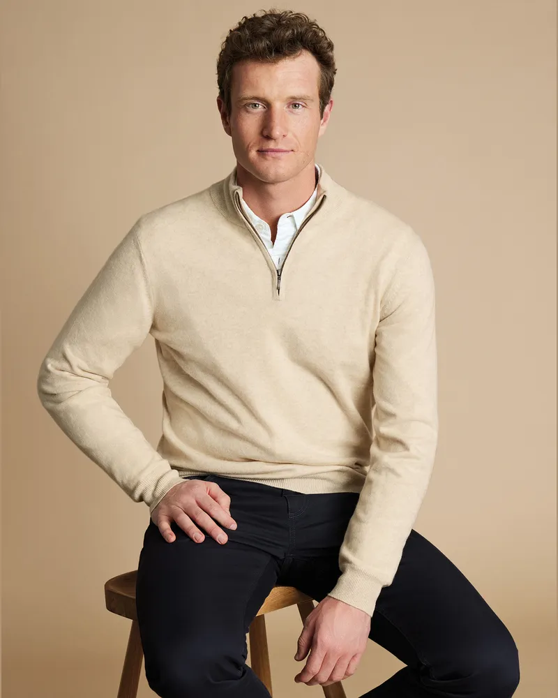 Charles Tyrwhitt Troyer aus Kaschmir Cremefarben Cremefarben