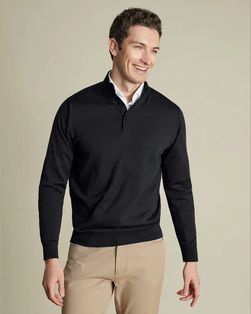 Charles Tyrwhitt Merinopullover Anthrazit
