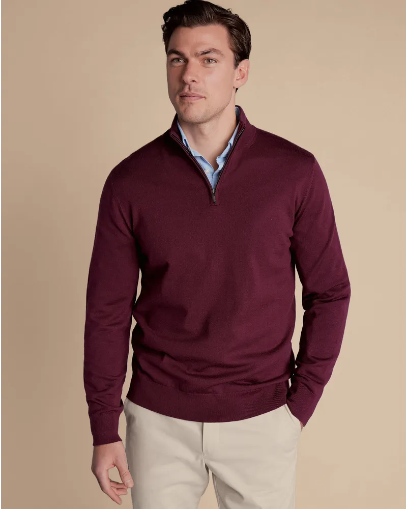 Charles Tyrwhitt Troyer aus Merino Burgunderrot Rot