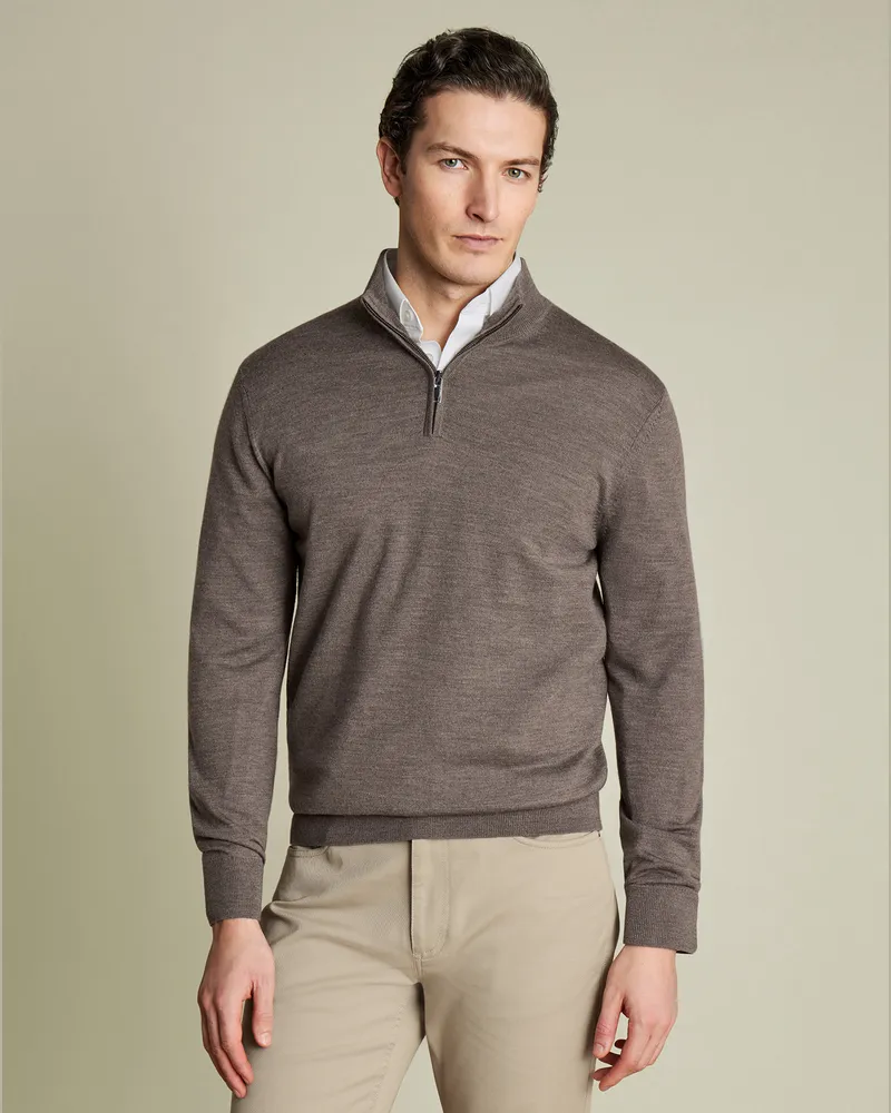 Charles Tyrwhitt Troyer aus Merino Mokka Braun