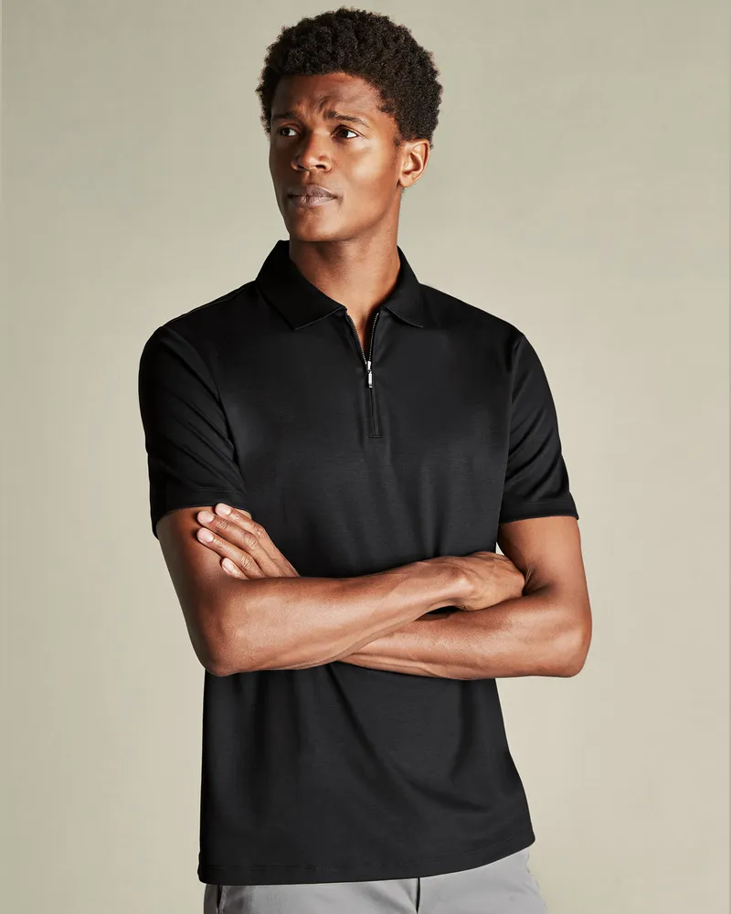 Charles Tyrwhitt Jersey-Polo Schwarz