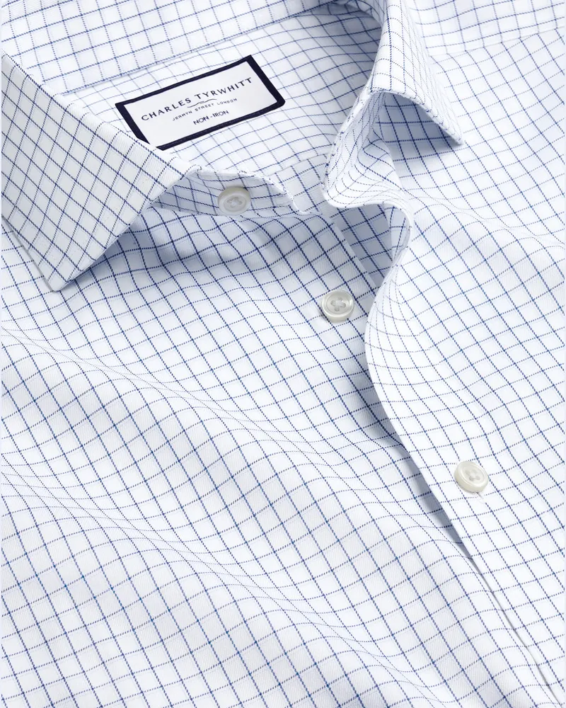 Charles Tyrwhitt Bügelfreies Twill-Hemd Königsblau