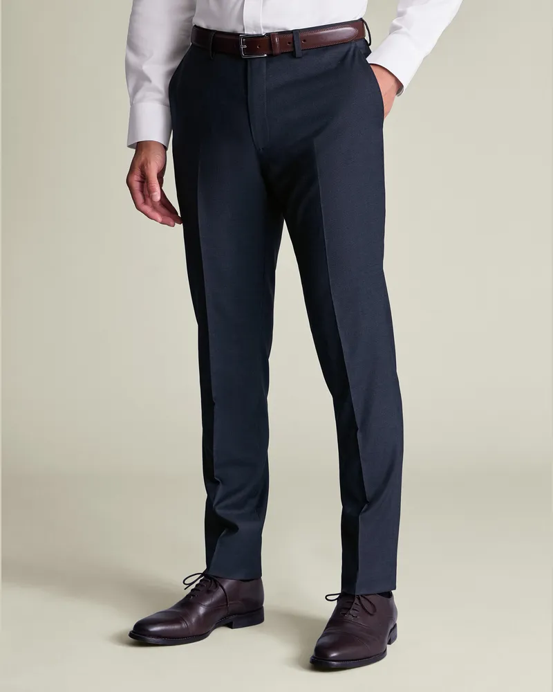 Charles Tyrwhitt Italienische Anzughose Stahl Blau
