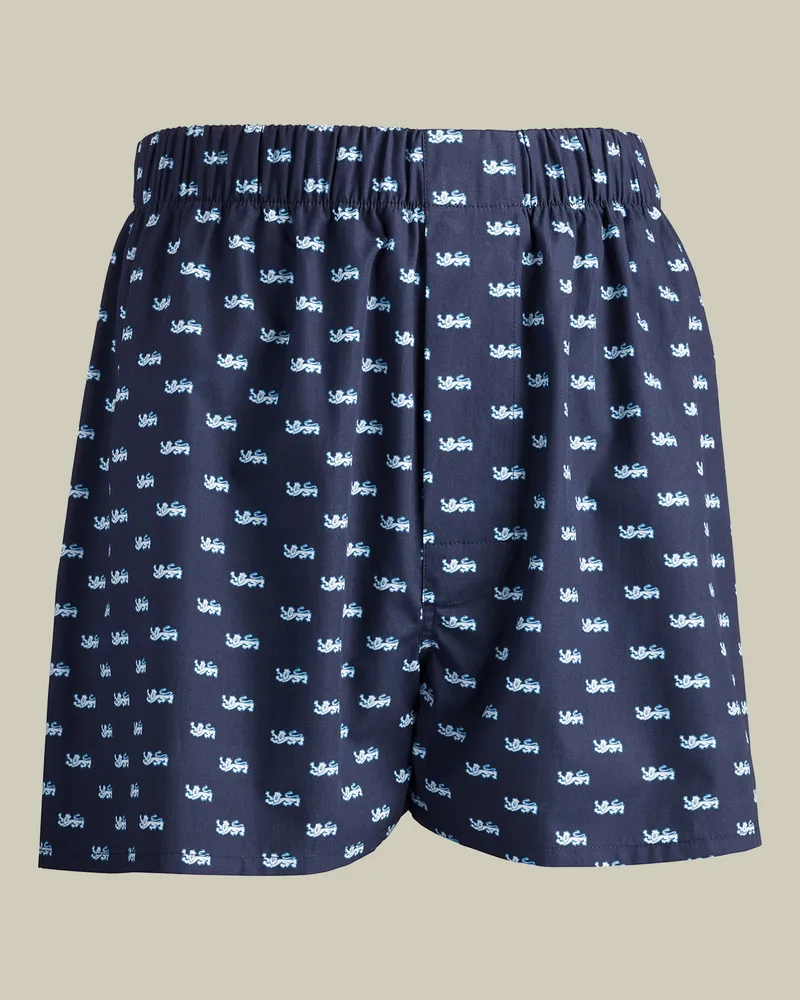 Charles Tyrwhitt The Lions gewebte Boxershorts Blau