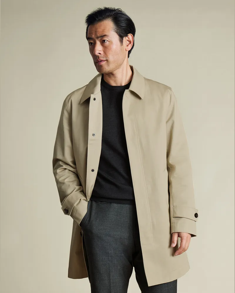Charles Tyrwhitt Wasserabweisender Regenmantel Grau