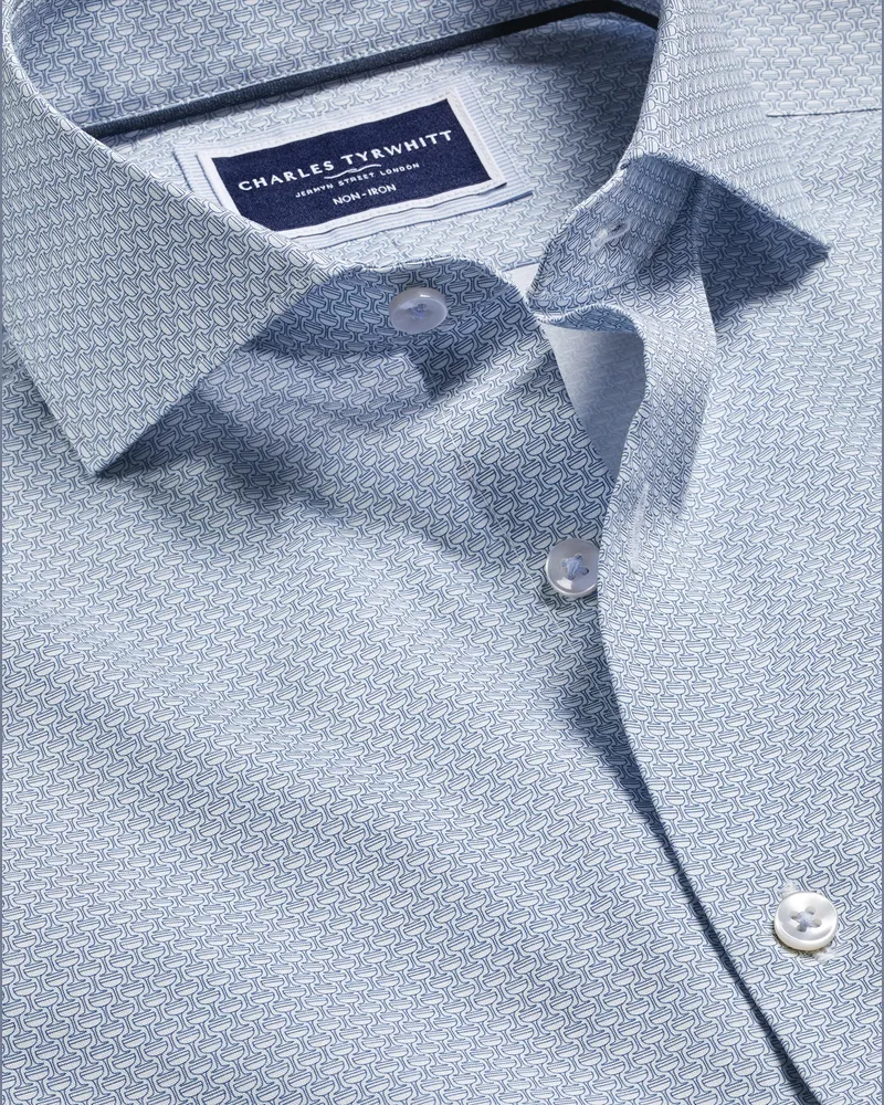 Charles Tyrwhitt Bügelfreies Hemd Blau
