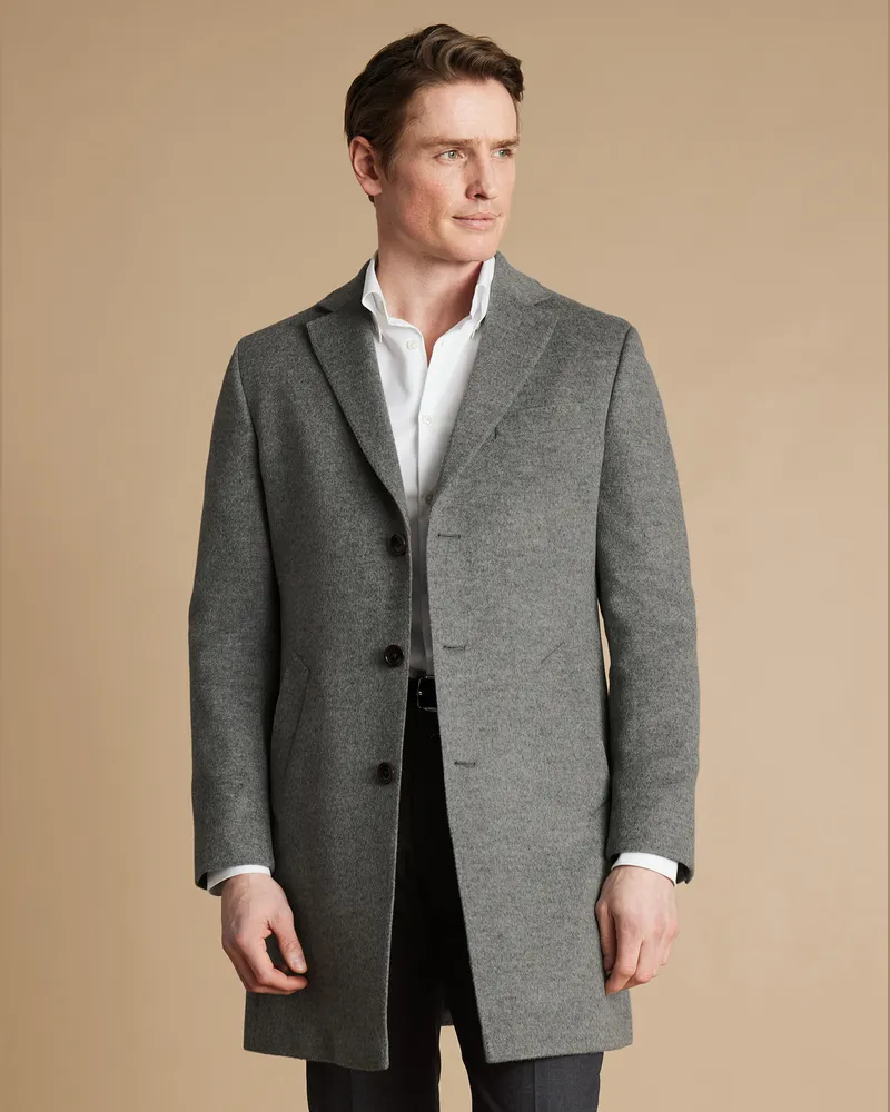 Charles Tyrwhitt Wollmantel Grau Grau