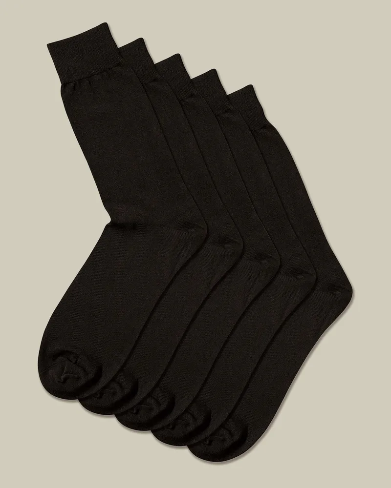 Charles Tyrwhitt 5er-Pack Socken Schwarz Schwarz