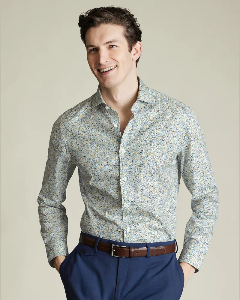 Charles Tyrwhitt Hemd aus Liberty Fabric Grün