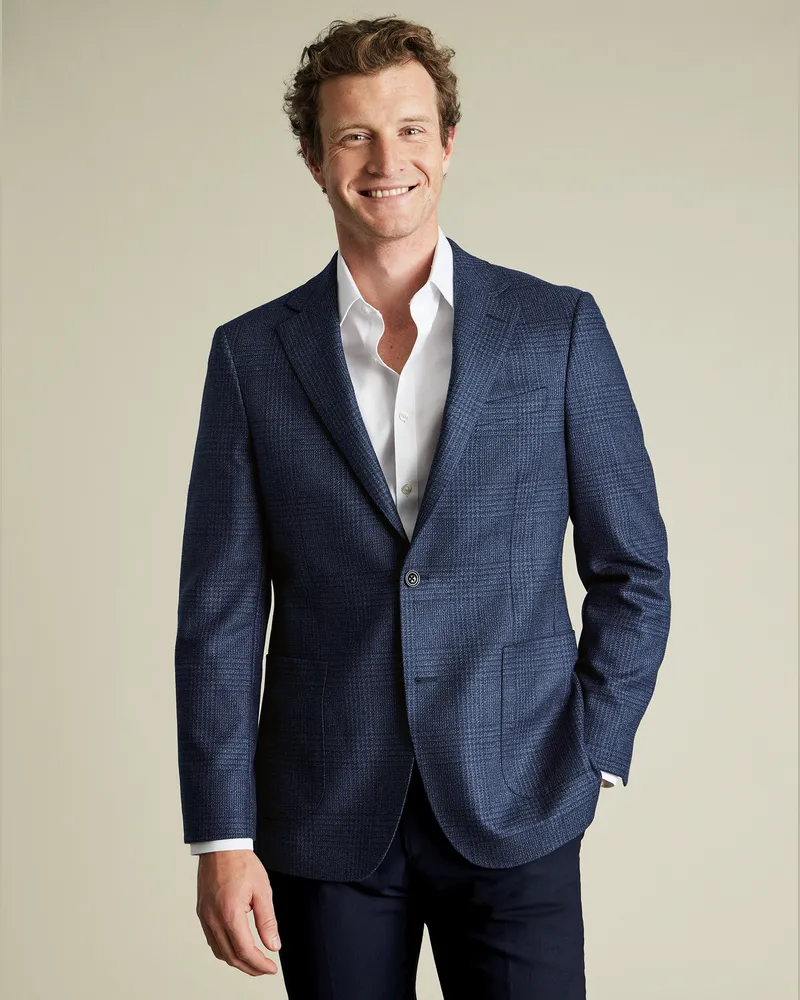 Charles Tyrwhitt Twill-Sakko Blau