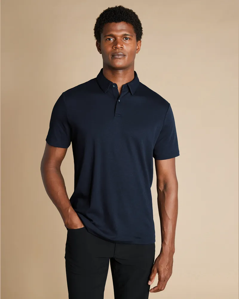 Charles Tyrwhitt Smarte Performance Jersey-Polo Marineblau