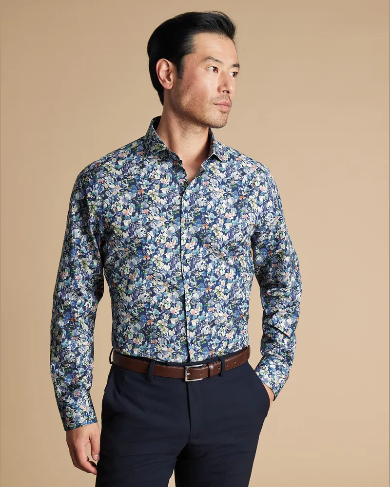 Charles Tyrwhitt Hemd aus Liberty Fabric Blau