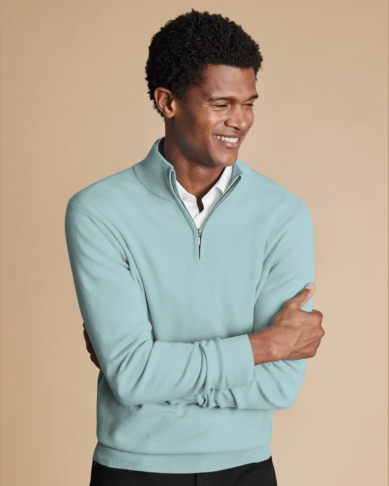 Charles Tyrwhitt Troyer aus Kaschmir Petrolgrün Grün