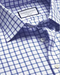 Charles Tyrwhitt Bügelfreies Twill-Hemd Blau