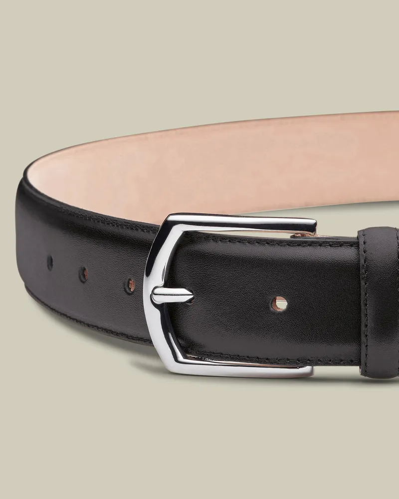 Charles Tyrwhitt Formeller Ledergürtel Schwarz