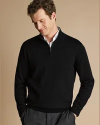 Charles Tyrwhitt Troyer aus Merino Schwarz Schwarz