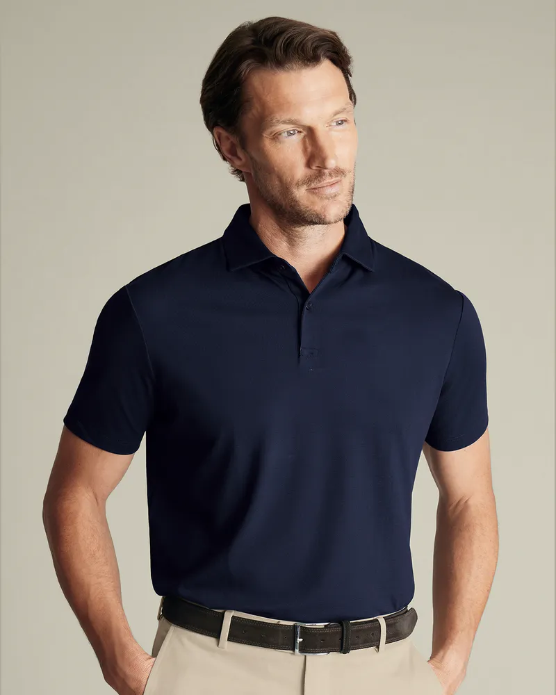 Charles Tyrwhitt Smartes Tyrwhitt Piqué-Polo Marineblau